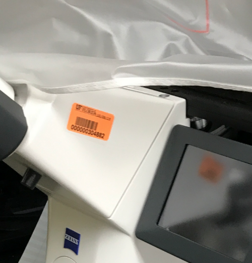 image of equipment with orange capital asset decal